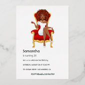 レッドワイン誕生日ガール 箔招待状 (裏面)