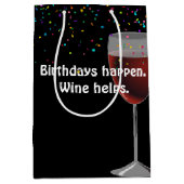 レッドワイン誕生日中抱き枕 ミディアムペーパーバッグ (正面)