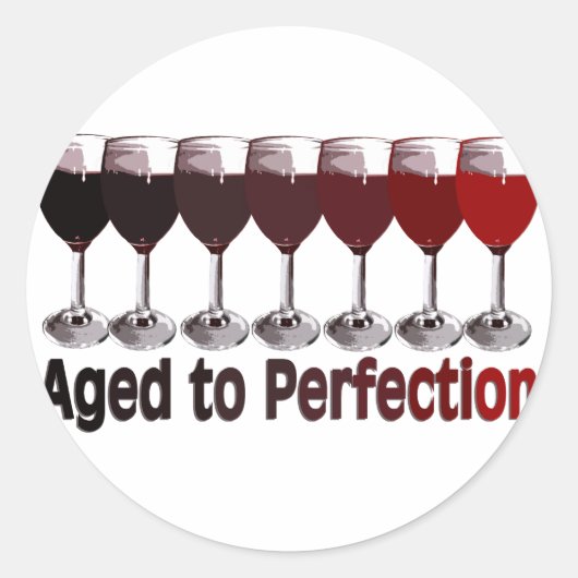 レッドワイン誕生日 ラウンドシール (正面)