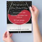 レッドワイン金ゴールド&ブラックシックイベントフライヤーポスター チラシ (手)