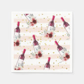 レッドワイン&フローラブライダルシャワーナプキンス スタンダードカクテルナプキン (正面)