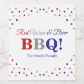 レッドワイン&ブリューBBQ ワインラベル (シングルラベル)