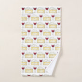 レッドワイン&ブリーチーズメロットカベルネットグラス食品 バスタオルセット (ハンドタオル)