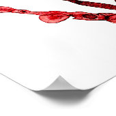 レッドワカメプリントNo.8ビーチデコール ポスター (角)