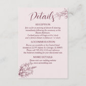 レッドワシンプルインフローラ結婚ズ詳細 エンクロージャーカード (正面)