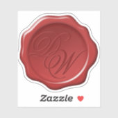 レッドワックスシールモノグラム2イニシャルスエレガントクリプト シール (シート)