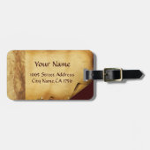 レッドワックスシール古パーチメントモノグラム ラゲッジタグ (正面横)