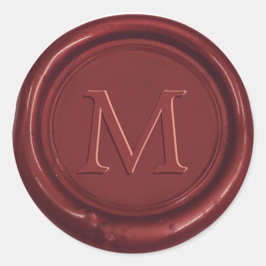レッドワックスモノグラムクラシック結婚式の引き出物レッドシール ラウンドシール (正面)
