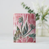 レッドワビサビフラワースタンプフローラ春自然 ポストカード (スタンド正面)