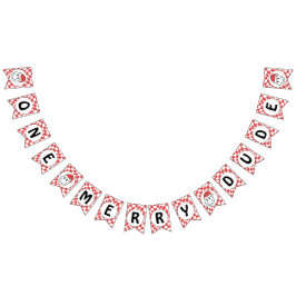 レッドワンハッピードクリスマス1st誕生日デコル バンティングフラッグ