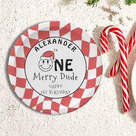 レッドワンハッピードクリスマス1st誕生日デコル ペーパープレート