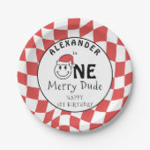 レッドワンハッピードクリスマス1st誕生日デコル ペーパープレート (正面)
