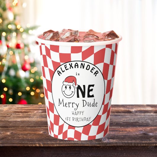 レッドワンハッピードクリスマス1st誕生日デコル 紙コップ