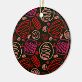 レッドワンラインアートメリー芸術的クリスマスファミリー セラミックオーナメント (左)