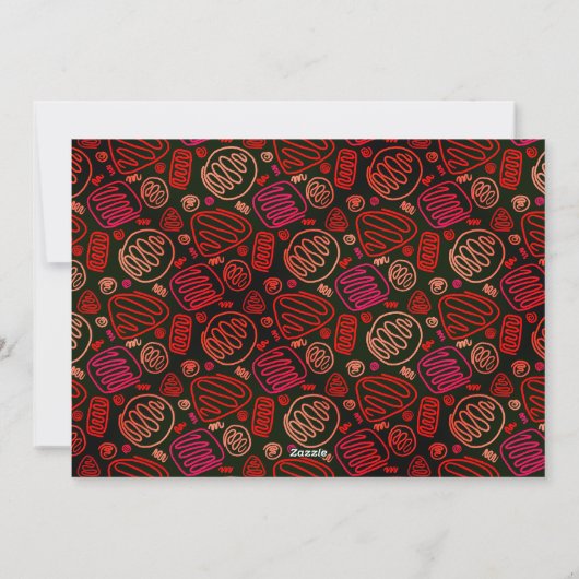 レッドワンラインアート芸術的ホリデーズファミリーフォト シーズンカード (裏面)