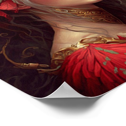 レッドヴァルキリーウーマンファンタジーアート ポスター (角)