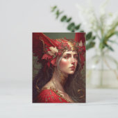 レッドヴァルキリーウーマンファンタジーアート ポストカード (スタンド正面)