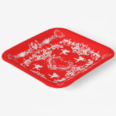 レッドヴァレビクトリアンンティーンズデイ紙プレート ペーパープレート (傾斜あり)