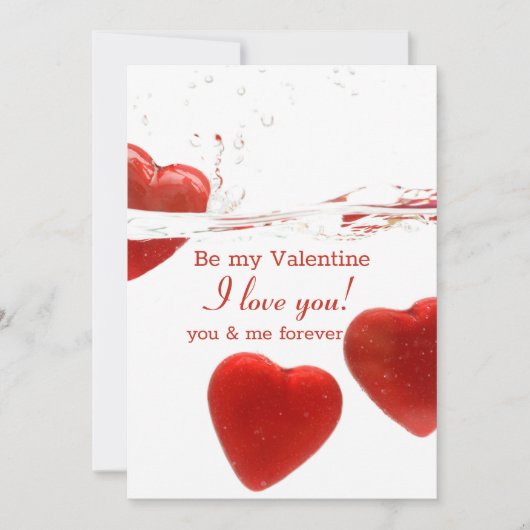 レッドヴァレンティーンズデイ結婚式招待状カード 招待状 (正面)