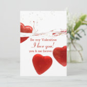 レッドヴァレンティーンズデイ結婚式招待状カード 招待状 (スタンド正面)