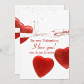 レッドヴァレンティーンズデイ結婚式招待状カード 招待状 (正面/裏面)