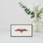 レッドヴァンパイアこうもりハロウィンビジネスカード 名刺 (スタンド正面)