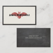 レッドヴァンパイアこうもりハロウィンビジネスカード 名刺 (正面/裏面)