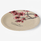 レッドヴィンテージさくらんぼフラムス紙プレート ペーパープレート (アングル)