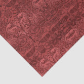 レッドヴィンテージウィリアムモリスピーコックドラゴンパターン 薄葉紙 (詳細)