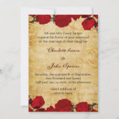 レッドヴィンテージエッフェルタワーパリの結婚式の招待 招待状 (裏面)