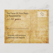 レッドヴィンテージエッフェルタワーパリウェディングレヴプ インビテーションポストカード (裏面)