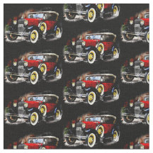 レッドヴィンテージカーオンブラック