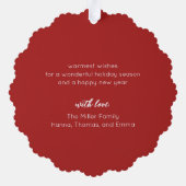 レッドヴィンテージカークリスマス オーナメントカード (裏面)