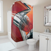 レッドヴィンテージキャデラックカーカーテンシャワーカーテン シャワーカーテン (インサイチュ)