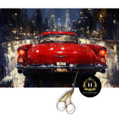 レッドヴィンテージクラシックカーのデコページ 薄葉紙