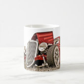 レッドヴィンテージクラシックカーコレクターコーヒーまたは紅茶 コーヒーマグカップ (中央)