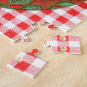 レッドヴィンテージクリスマスおもしろいレトロパズル ジグソーパズル (側面)