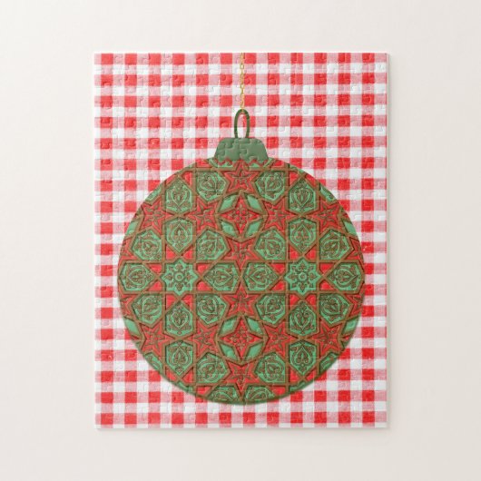 レッドヴィンテージクリスマスおもしろいレトロパズル ジグソーパズル (縦)