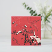 レッドヴィンテージクリスマスハッピーニューイヤータウン シーズンカード (スタンド正面)