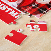 レッドヴィンテージサンタクロースクリスマスキッズ ジグソーパズル (側面)