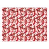 レッドヴィンテージサンタクロースタータンチェックプレイドクリスマス テーブルクロス (正面(横))