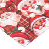レッドヴィンテージサンタクロースタータンチェックプレイドクリスマス テーブルクロス (アングル)