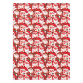 レッドヴィンテージサンタクロースタータンチェックプレイドクリスマス テーブルクロス (正面)