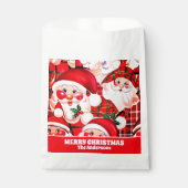 レッドヴィンテージサンタクロースタータンチェックプレイドクリスマス フェイバーバッグ (正面)