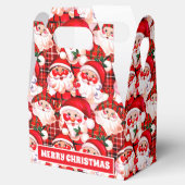 レッドヴィンテージサンタクロースタータンチェックプレイドクリスマス フェイバーボックス (オープン)