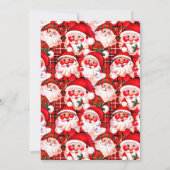 レッドヴィンテージサンタクロースタータンチェックプレイドクリスマス 招待状 (裏面)