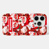 レッドヴィンテージサンタクロースタータンチェックプレイドクリスマス Case-Mate iPhoneケース (裏面 (横))