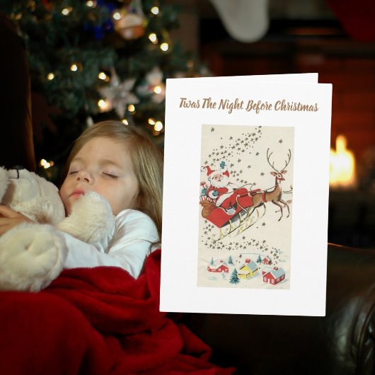 レッドヴィンテージサンタクロース飛んでいるトナディアスターズ カード