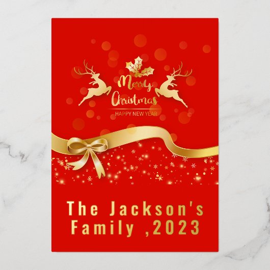 レッドヴィンテージサンタクロース飛んでいるトナディアスターズ 箔シーズンカード (正面)