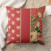 レッドヴィンテージシャビーシック クッション (ブランケット)